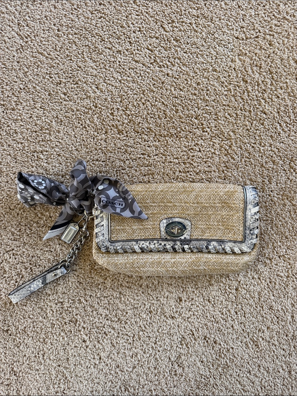 Vintage y2k coach poppy straw wristlet